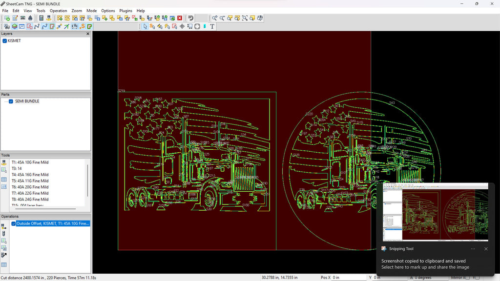 Semi Truck Flag Sign Bundle, 2 Designs vector paths in design software (photo 8)