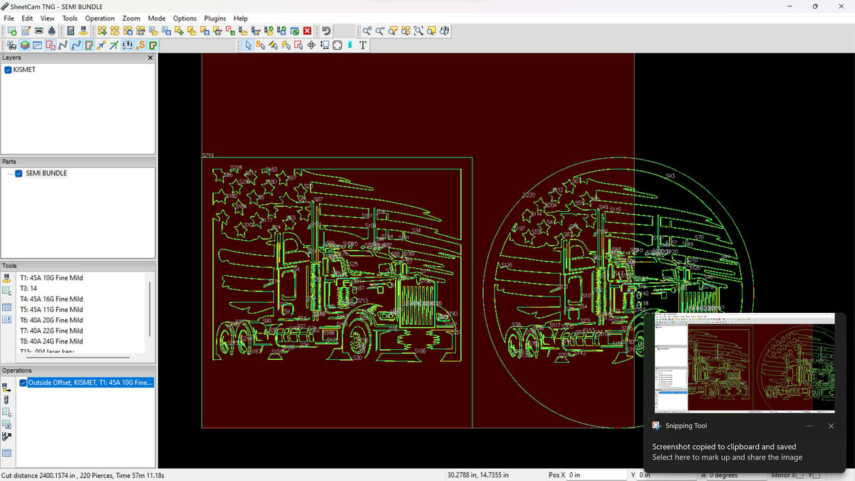 Semi Truck Flag Sign Bundle, 2 Designs vector paths in design software (photo 8)