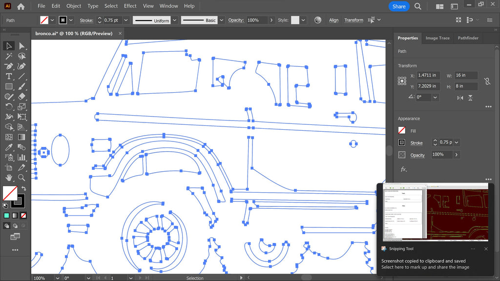 Bronco Truck Sign vector paths in design software (photo 6)