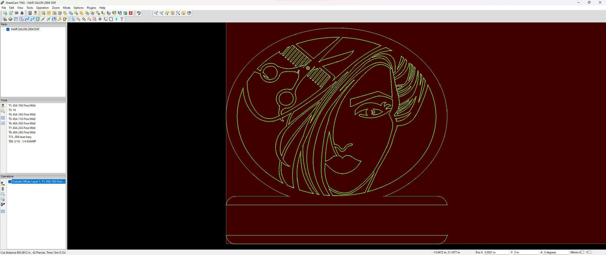 Custom Hair Salon Sign vector paths in design software (photo 5)