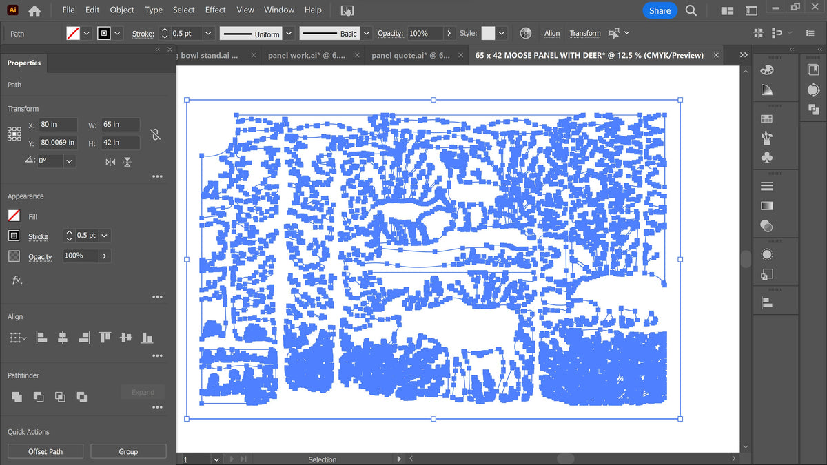 Moose Wildlife Railing Panel, 4″ Code vector paths in design software (photo 4)