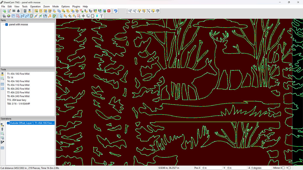 Moose Wildlife Railing Panel, 4″ Code vector paths in design software (photo 8)