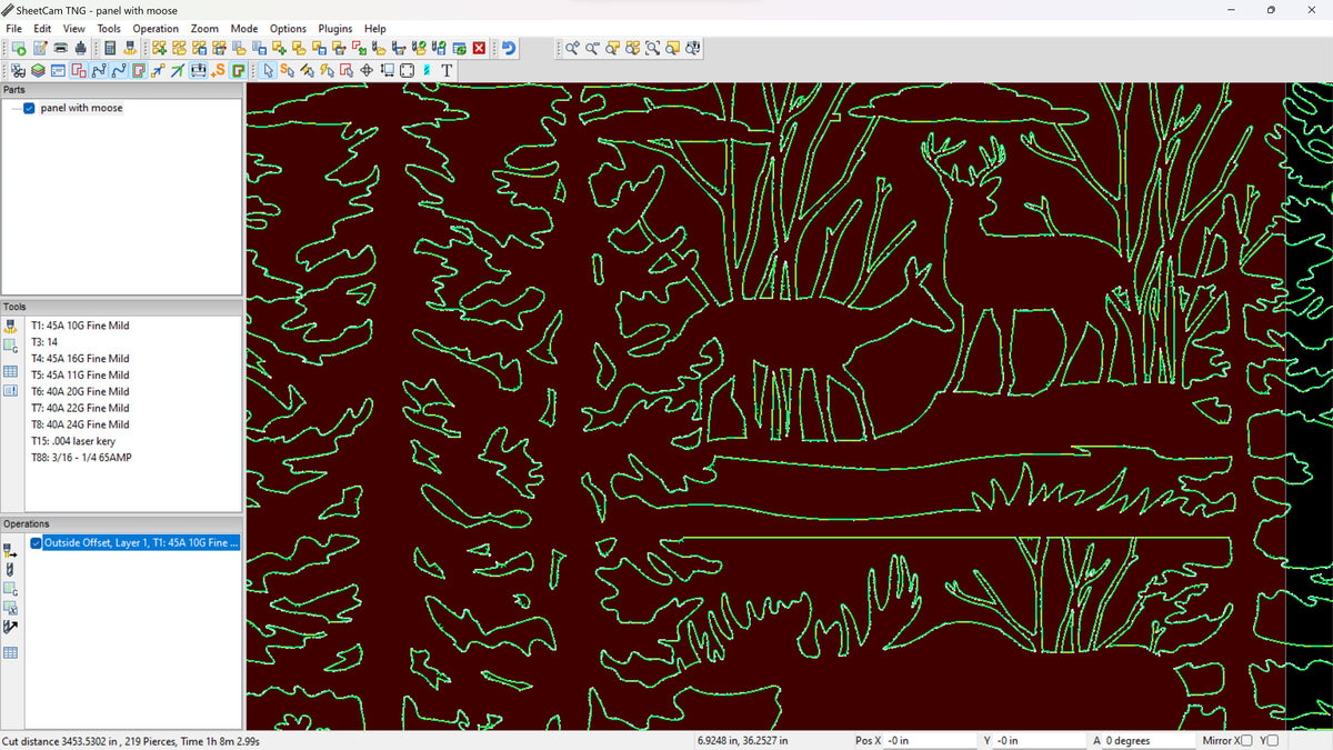 Moose Wildlife Railing Panel, 4″ Code vector paths in design software (photo 8)