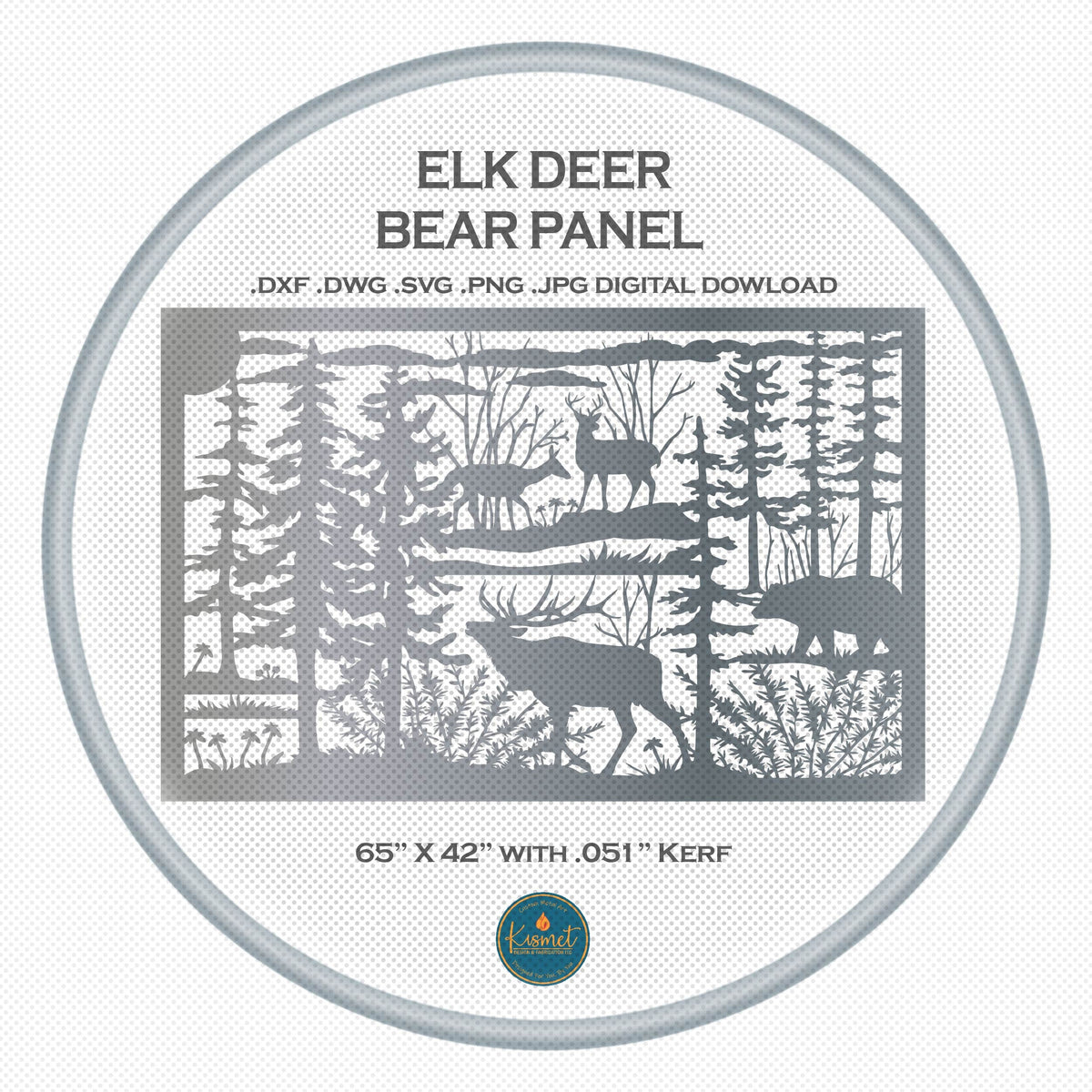 Elk Wildlife Railing Panel DXF/SVG design preview with file details (photo 2)