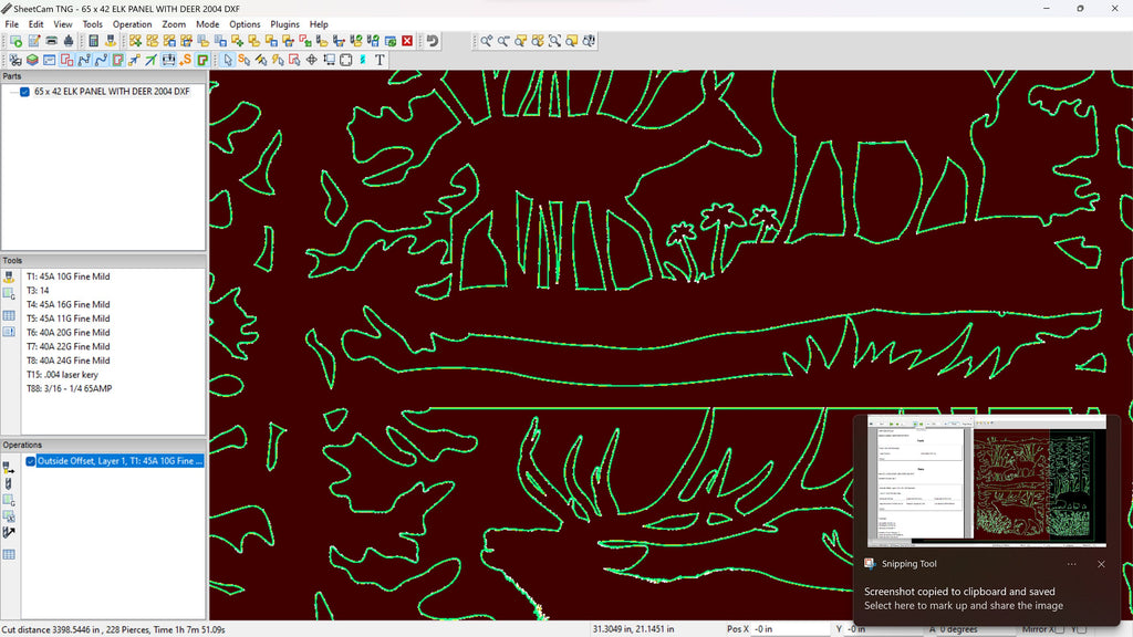 Elk Wildlife Railing Panel vector paths in design software (photo 6)