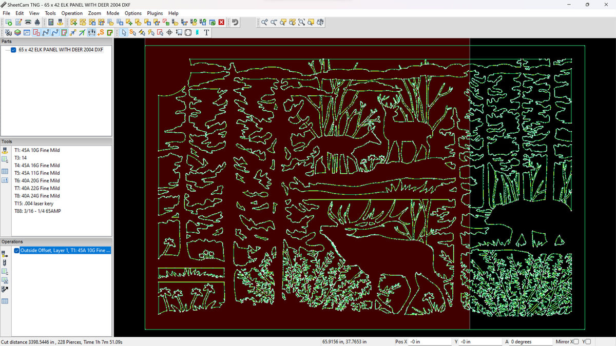 Elk Wildlife Railing Panel vector paths in design software (photo 8)