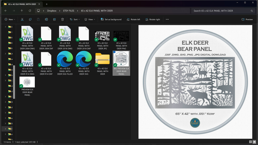 Elk Wildlife Railing Panel vector paths in design software (photo 9)