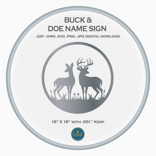 Buck and Doe Circle Sign DXF/SVG design preview with file details (photo 2)