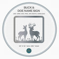 Buck and Doe Square Frame Sign DXF/SVG design preview with file details