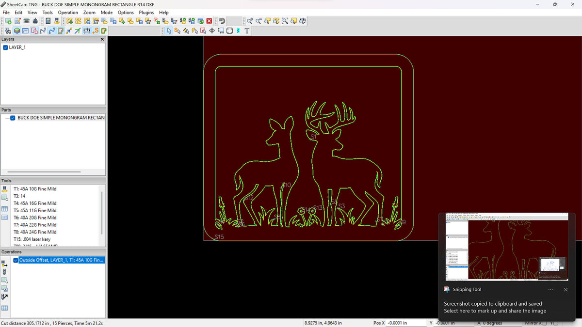Buck and Doe Square Frame Sign vector paths in design software (photo 7)