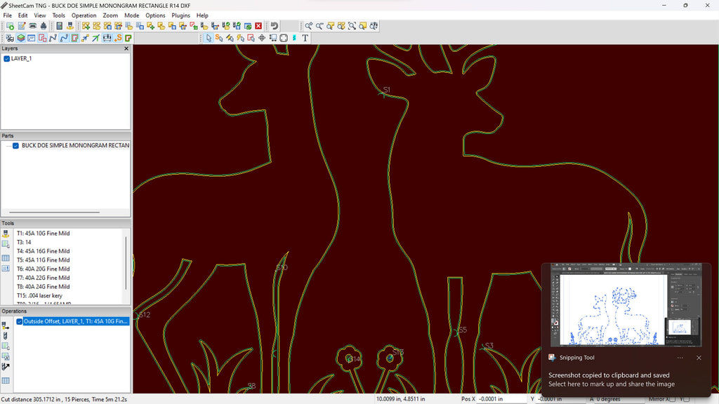 Buck and Doe Square Frame Sign vector paths in design software (photo 9)