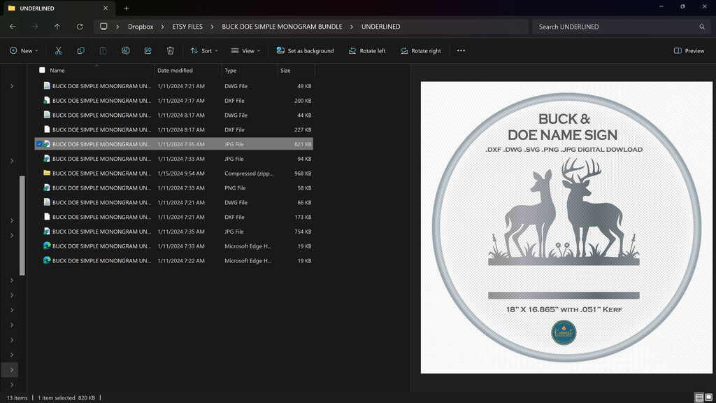 Buck and Doe Name Bar Sign vector paths in design software