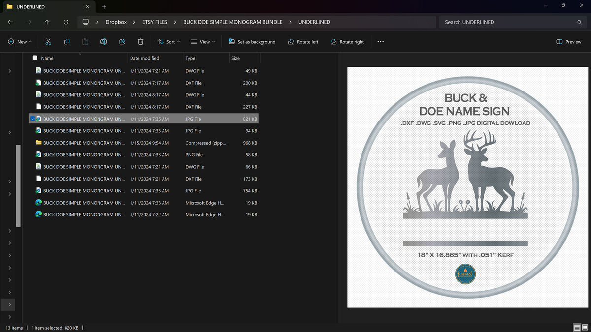 Buck and Doe Name Bar Sign vector paths in design software