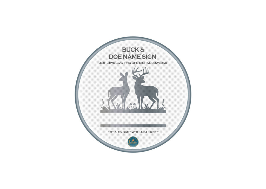 Buck and Doe Name Bar Sign DXF/SVG design preview with file details