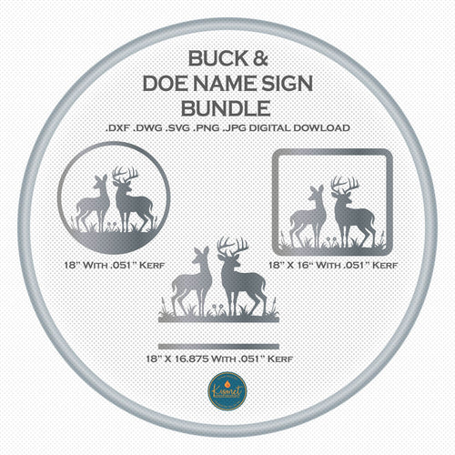 Buck and Doe Deer Signs, Set of 3 DXF/SVG design preview with file details (photo 2)