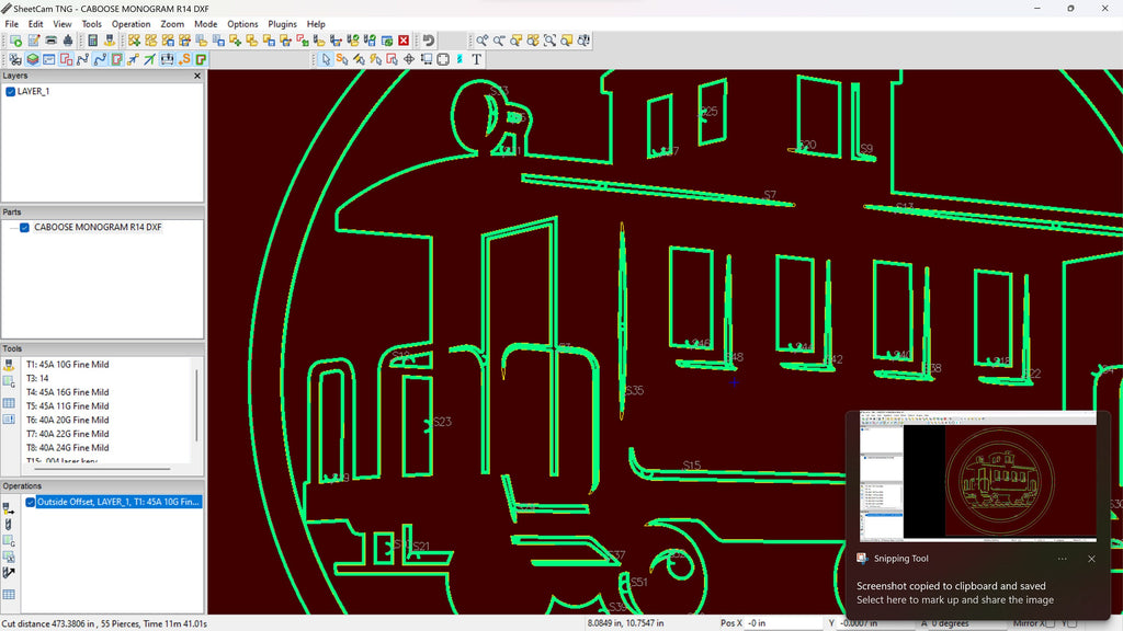 Custom Caboose Train Sign vector paths in design software (photo 8)