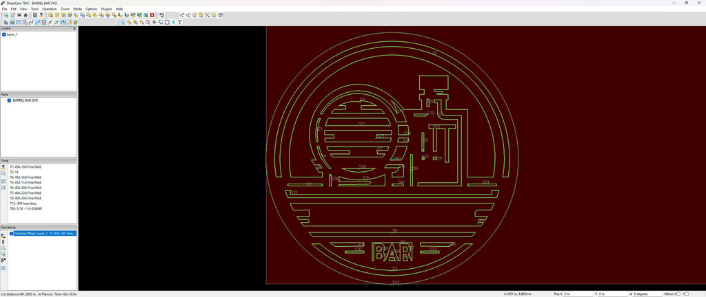 Custom Whiskey Barrel Bar Sign vector paths in design software (photo 7)