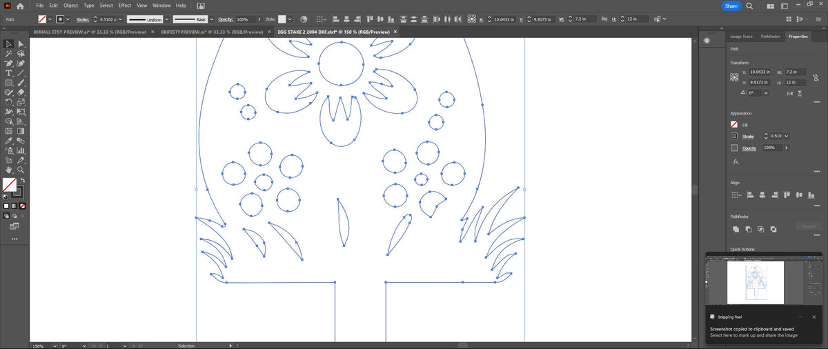 Big Flower Easter Egg Yard Stake vector paths in design software (photo 4)