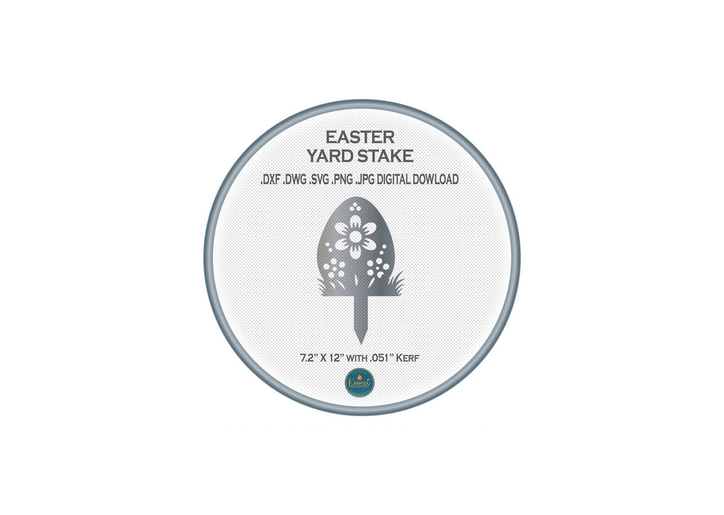 Big Flower Easter Egg Yard Stake DXF/SVG design preview with file details