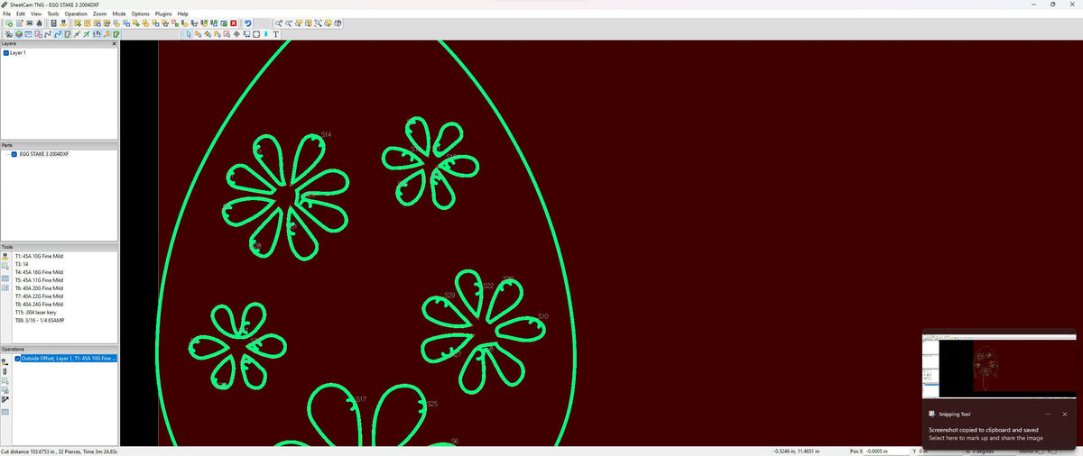 Daisy Easter Egg Yard Stake vector paths in design software (photo 5)