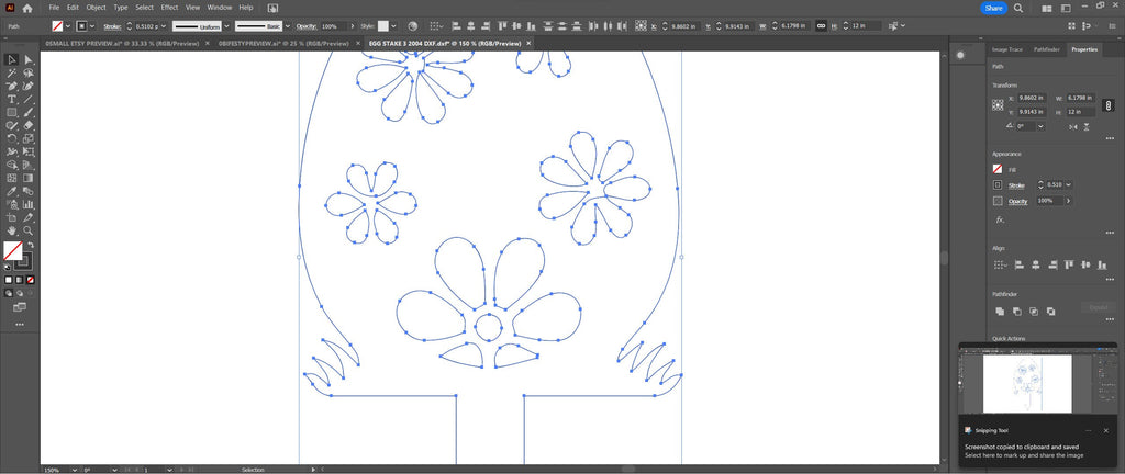 Daisy Easter Egg Yard Stake vector paths in design software (photo 7)