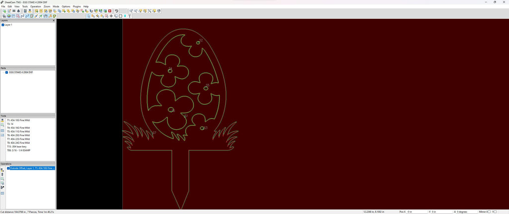 Five-Petal Easter Egg Yard Stake vector paths in design software (photo 5)