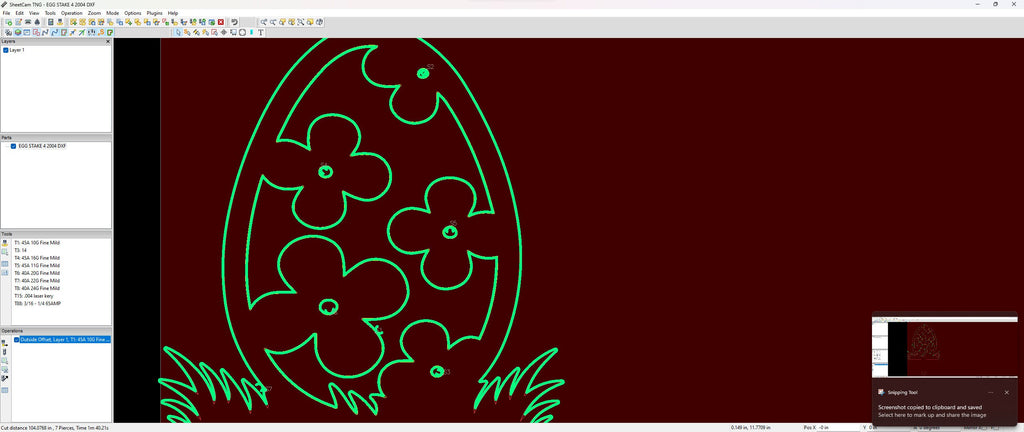 Five-Petal Easter Egg Yard Stake vector paths in design software (photo 6)