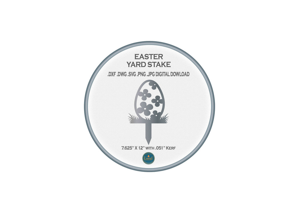 Five-Petal Easter Egg Yard Stake DXF/SVG design preview with file details