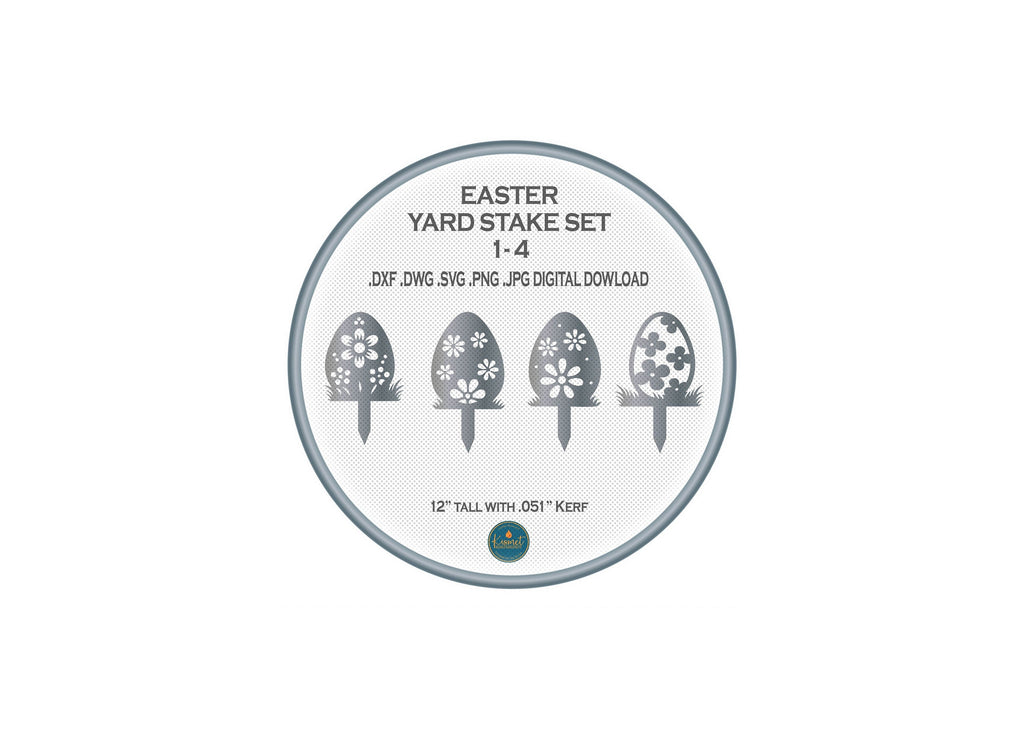 Daisy Easter Egg Yard Stakes, Set of 4 DXF/SVG design preview with file details