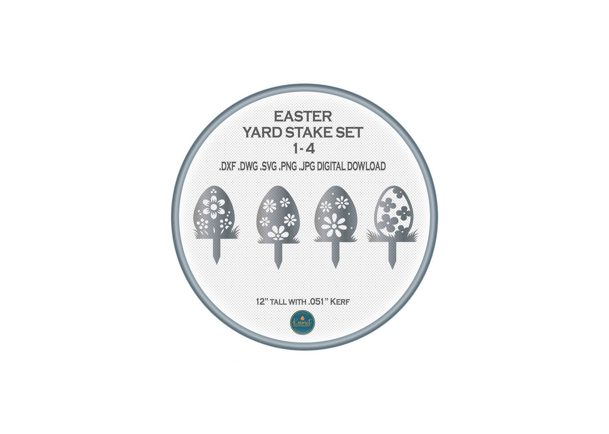 Daisy Easter Egg Yard Stakes, Set of 4 DXF/SVG design preview with file details