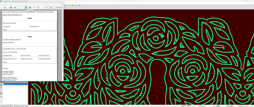Floral MOM Rose Stencil vector paths in design software (photo 6)