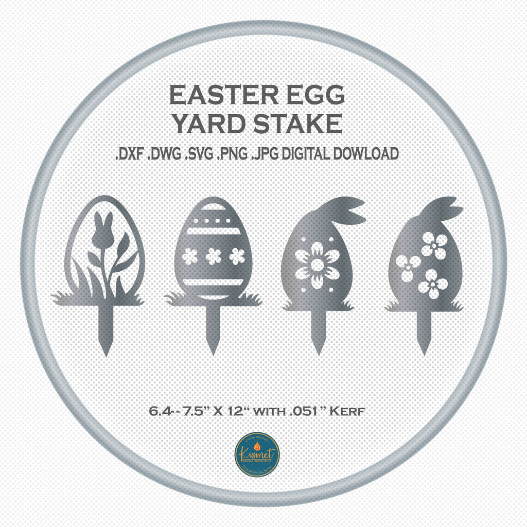 Tulip Easter Egg Yard Stakes, Set of 4 DXF/SVG design preview with file details (photo 2)