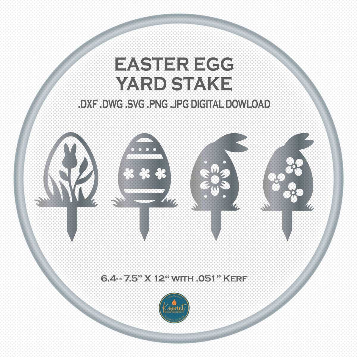 Tulip Easter Egg Yard Stakes, Set of 4 DXF/SVG design preview with file details (photo 2)
