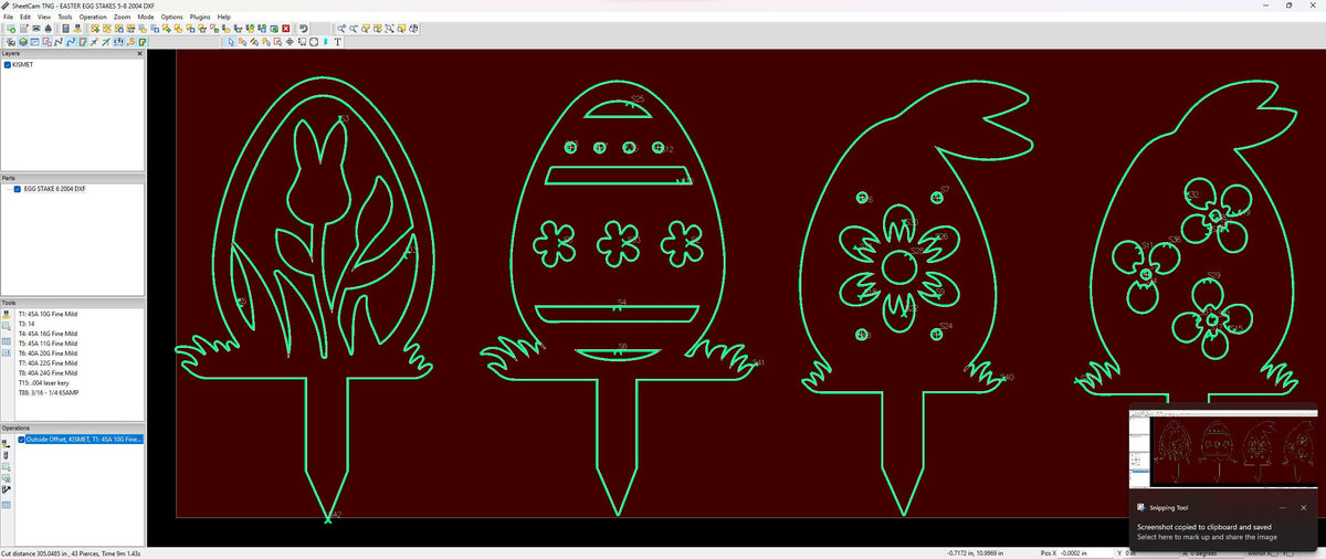Tulip Easter Egg Yard Stakes, Set of 4 vector paths in design software (photo 5)