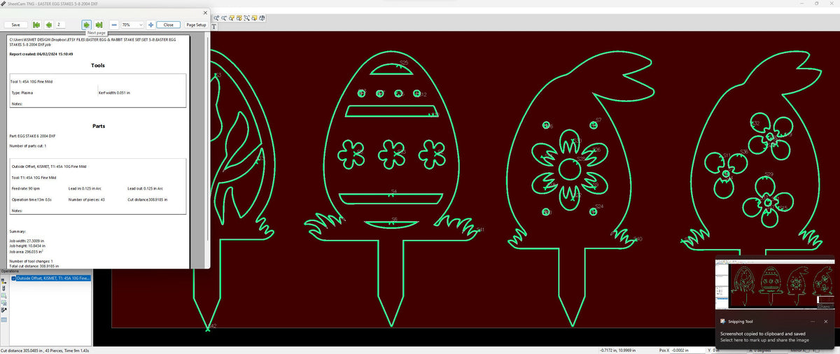 Tulip Easter Egg Yard Stakes, Set of 4 vector paths in design software (photo 6)