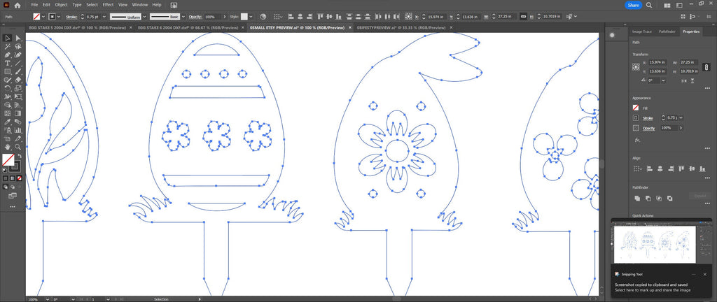 Tulip Easter Egg Yard Stakes, Set of 4 vector paths in design software (photo 8)