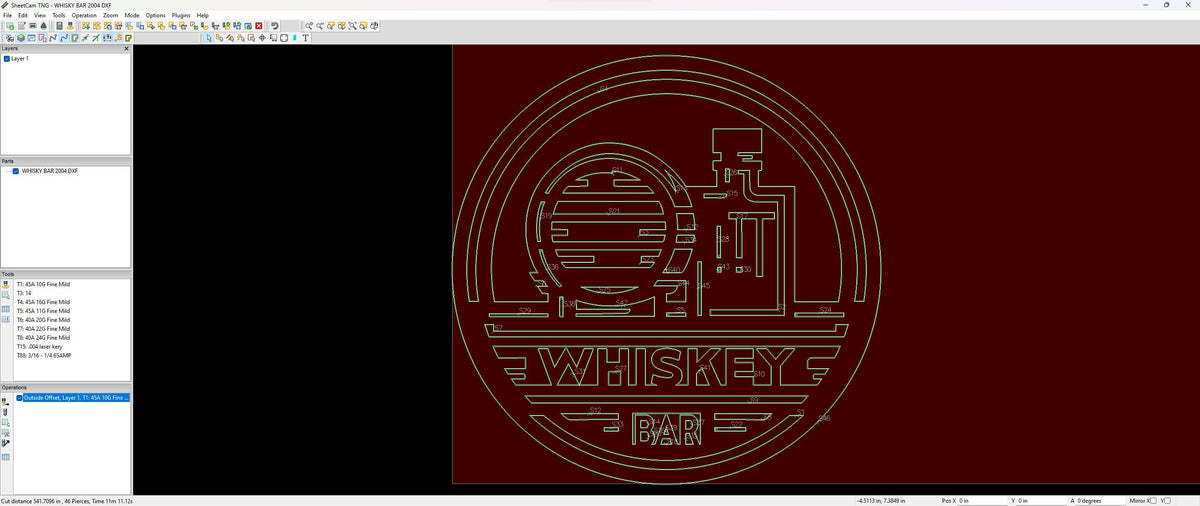 Whiskey Bar Sign vector paths in design software (photo 5)