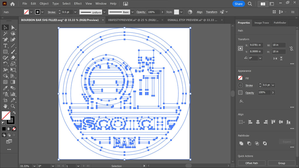 Scotch Bar Sign vector paths in design software (photo 4)