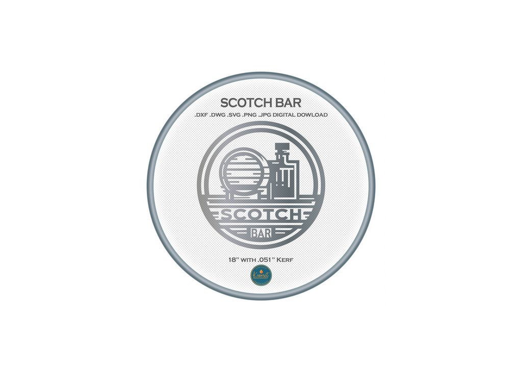 Scotch Bar Sign DXF/SVG design preview with file details