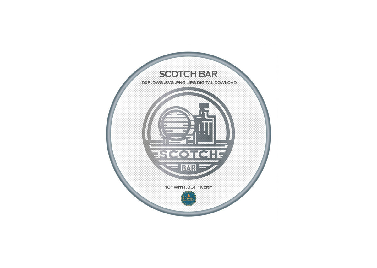 Scotch Bar Sign DXF/SVG design preview with file details