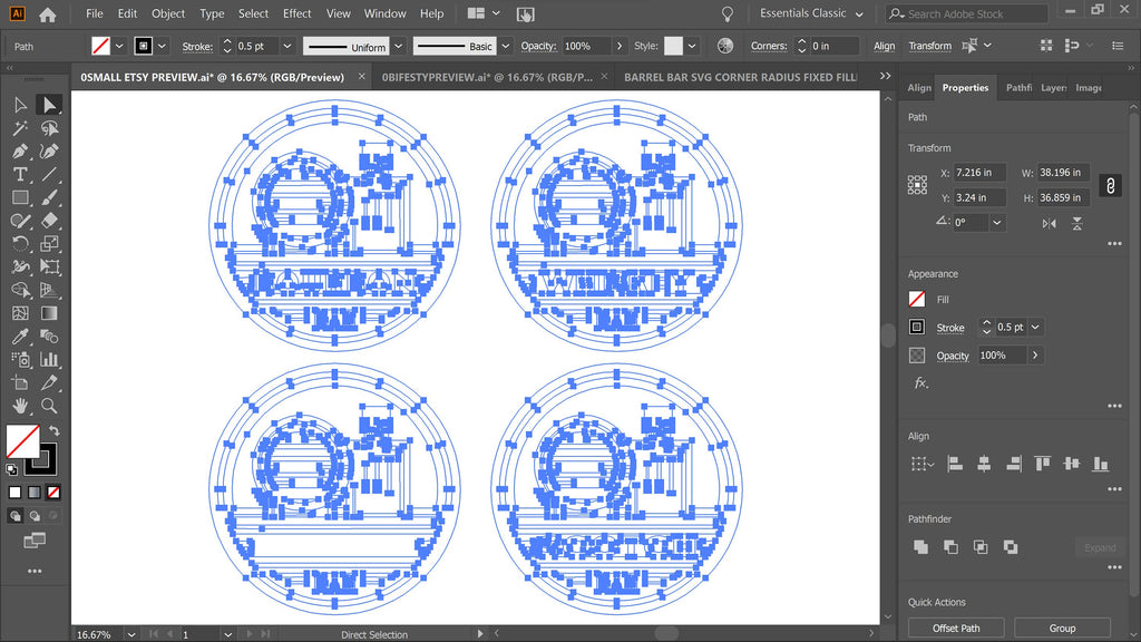 Bourbon Scotch Whiskey Bar Sign Bundle vector paths in design software (photo 5)