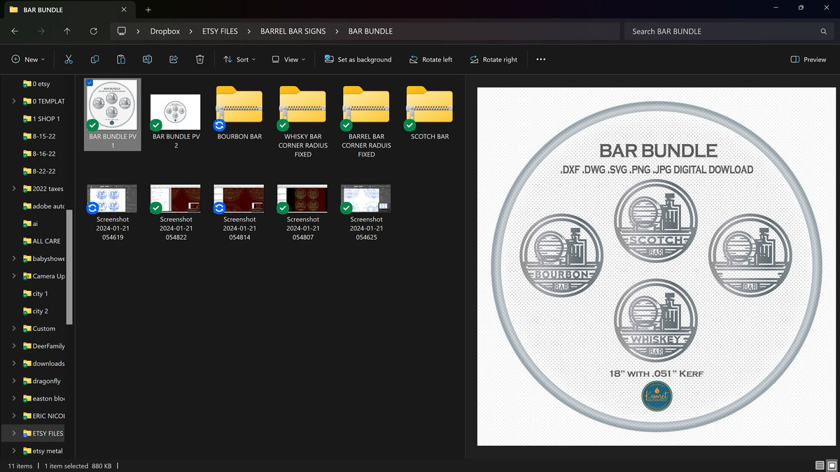 Bourbon Scotch Whiskey Bar Sign Bundle vector paths in design software