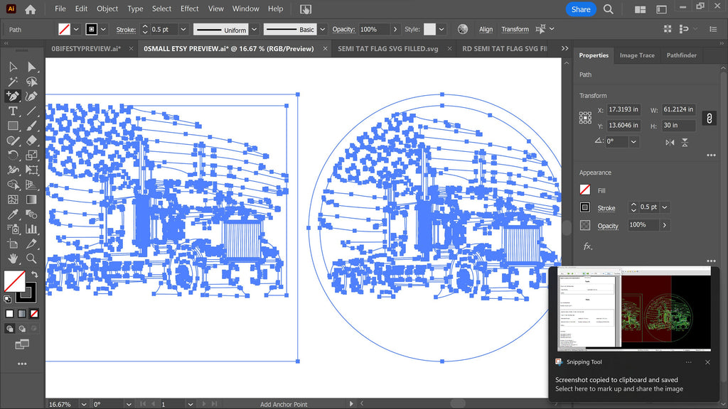 Semi Truck Flag Sign Bundle, 2 Designs vector paths in design software (photo 4)