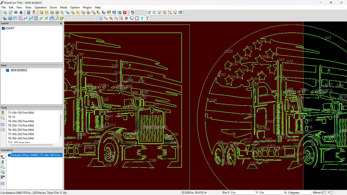 Semi Truck Flag Sign Bundle, 2 Designs vector paths in design software (photo 7)