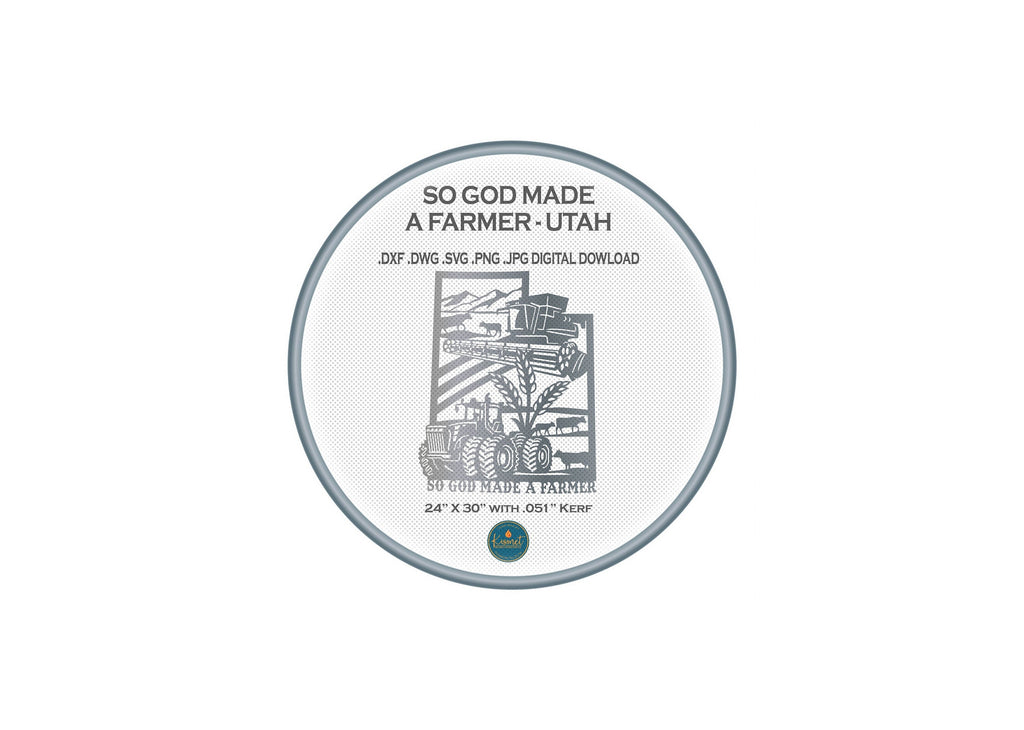 Utah So God Made a Farmer Sign DXF/SVG design preview with file details