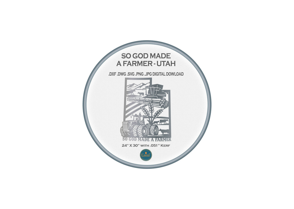 Utah So God Made a Farmer Sign DXF/SVG design preview with file details