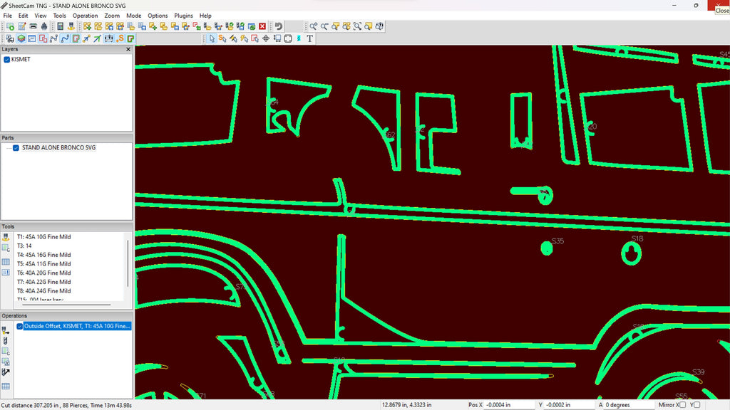 Bronco Truck Sign vector paths in design software