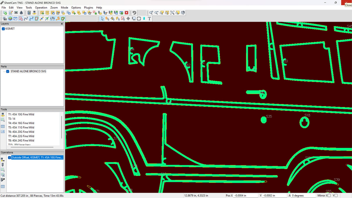 Bronco Truck Sign vector paths in design software