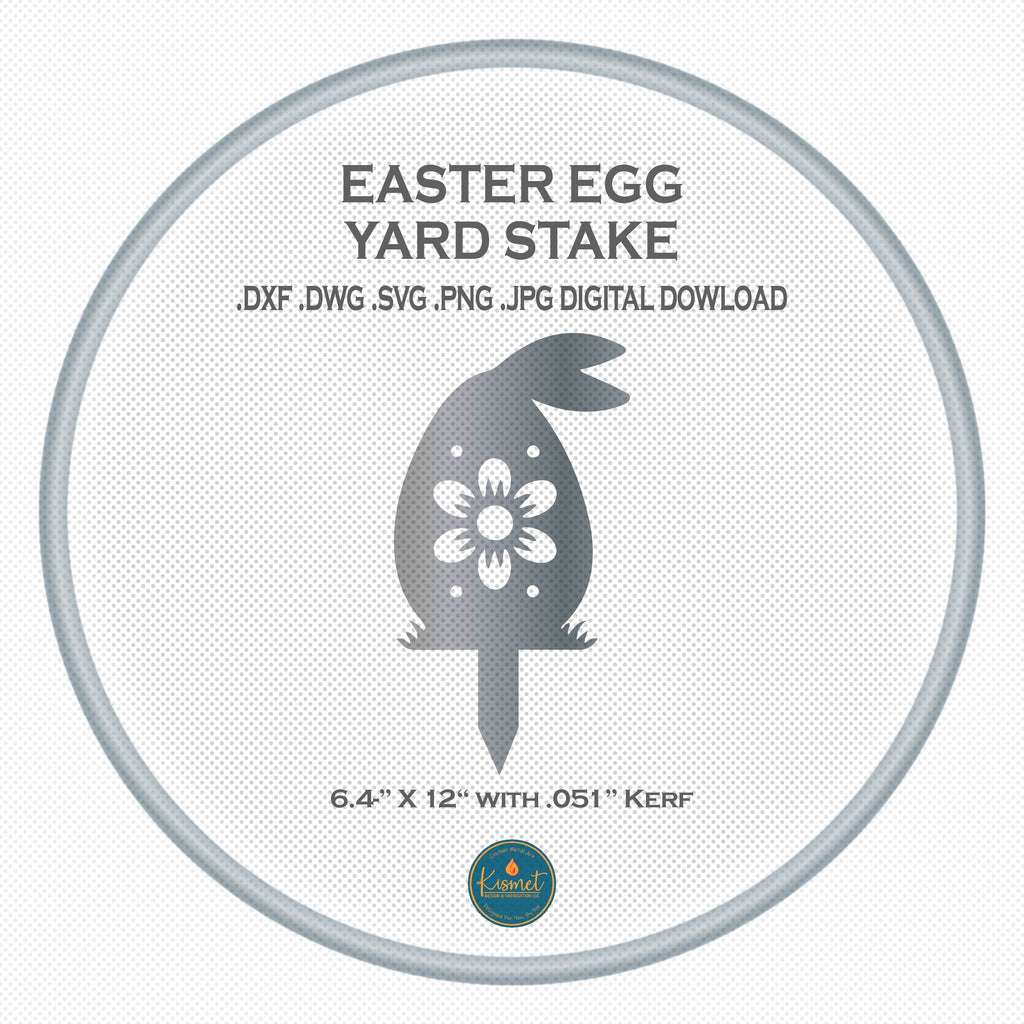 Single Flower Easter Egg Yard Stake DXF/SVG design preview with file details (photo 2)