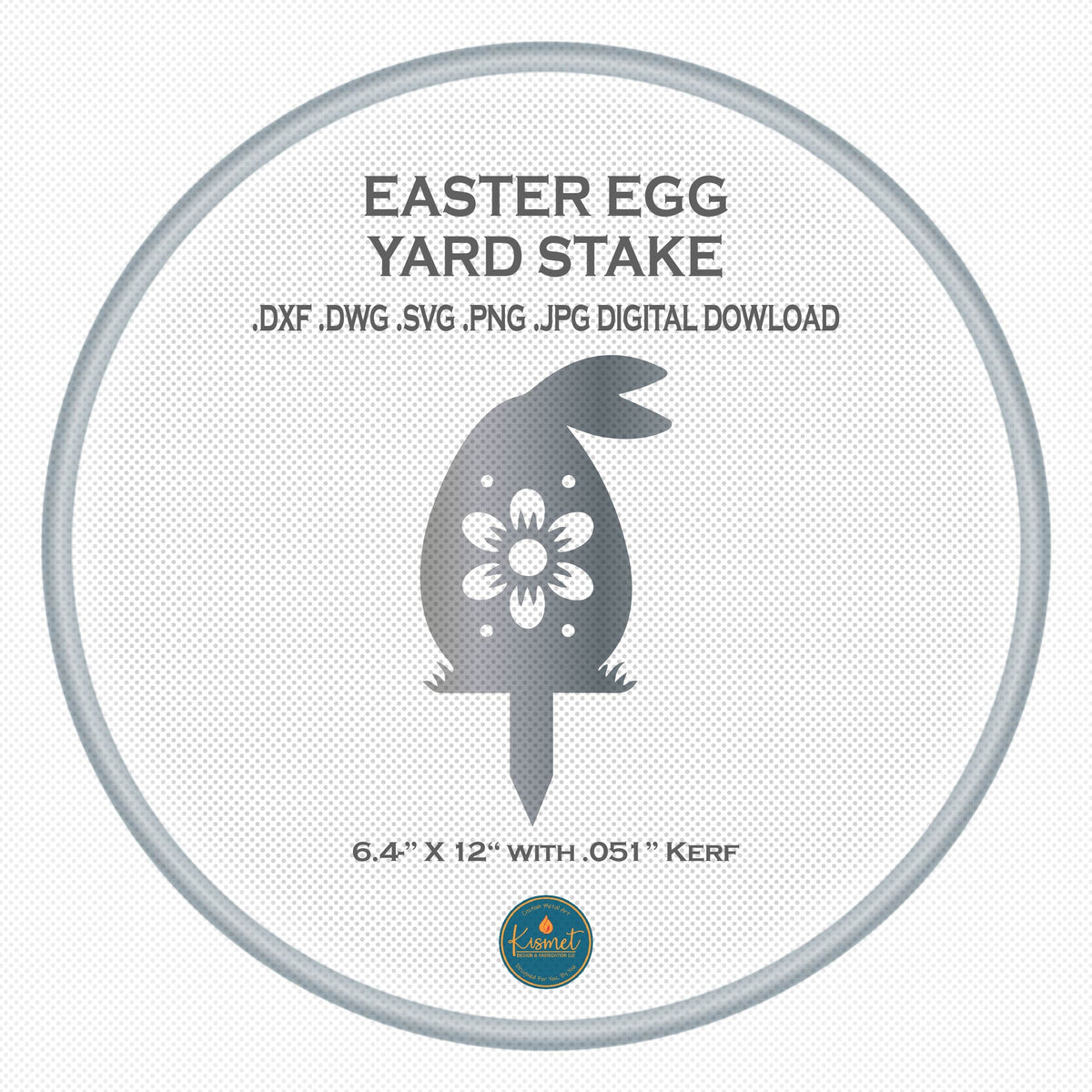 Single Flower Easter Egg Yard Stake DXF/SVG design preview with file details (photo 2)